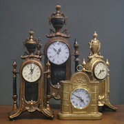 欧式钟表客厅时钟摆件大号坐钟复古仿铜金色座钟美式仿古台钟