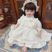 55cm重生娃娃衣服宝宝白色连衣裙花边公主裙仿真婴儿裙子春夏套装