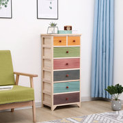 实木床头柜简约现代收纳储物柜夹缝斗柜卧室，小型彩色床边柜经济型