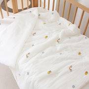婴儿被子纯棉a类夏凉被新生儿纱布，刺绣盖被宝宝空调房全棉小被子