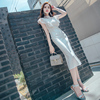 裙子2024年夏白色(夏白色)蕾丝，中长款气质女神，范性感(范性感)包臀礼服连衣裙
