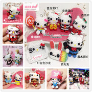 DIY串珠材料包 日本TOHO米珠和服公主棒棒糖kt情侣kitty挂件 视频