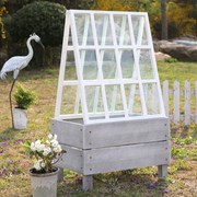 玻璃盖花槽花箱花盆花架花围栏 木质庭院装饰园艺绿植种植箱