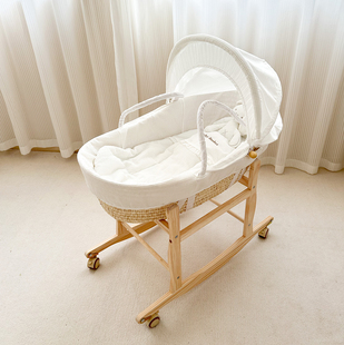 婴儿摇篮 提篮便携小睡篮 床中床新生儿手提篮婴儿躺椅手工编织