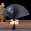 古风女式全竹折扇中国风镂空随身手工折叠小扇子日用扇古典扇