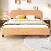 实木床双人床简约现代1.5米橡木大床简易出租房，用1米2单人床床架