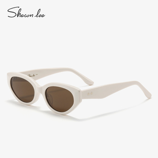 shawnlee白色猫眼墨镜，女复古欧美潮酷高级太阳镜眼镜防紫外线