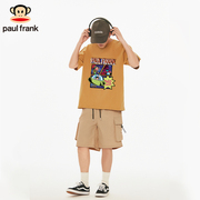 Paul frank/大嘴猴美式街头潮牌短袖男夏季260G重磅纯棉宽松T恤衫