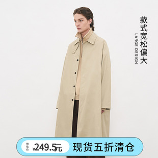 韩国 PARTIMENTO 2024年秋季棉巴尔马坎宽松版中长款风衣