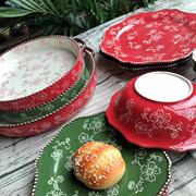 陶然瓷韵创意饭碗樱花陶瓷烤盘比萨烘焙盘家用沙拉盘汤盘汤碗