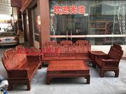 红木沙发非洲黄花梨大如意123沙发6件套客厅，组合沙发实木沙发