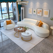 奶油风弧形沙发组合小户型轻奢现代简约客厅套装2023科技布艺