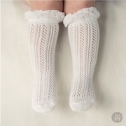 2024韩版婴儿袜子女宝宝，公主蕾丝花边中筒袜镂空长筒袜夏季薄
