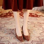 红色秀禾婚鞋新娘鞋2023冬季伴娘可穿粗跟敬酒不累脚高跟鞋女