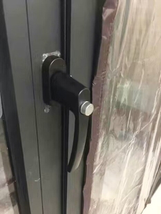 对穿把手塑钢门对开门带锁带保险传动执手塑钢门锁双面带锁把手