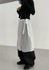 Unique SEI 复古植绒小花朵时髦叠穿绑带外穿百搭透视蕾丝半身裙