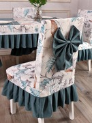 北欧棉麻小清新桌椅布艺套装，餐桌餐椅套装，桌布桌椅套定制加厚加芯