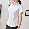 职业女装白衬衫短袖工作服正装，修身长袖大码工装条纹，粉色衬衣ol棉