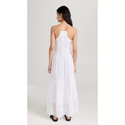 白色吊带裙仙女裙蕾丝，镂空长裙2024夏季法式度假风连衣裙