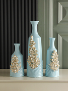 贝汉美镂空陶瓷花瓶摆件，现代客厅插花玄关，桌面欧式家居装饰品摆件