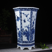 景德镇陶瓷器仿古青花瓷花瓶摆件装饰品中式复古茶楼大号花盆