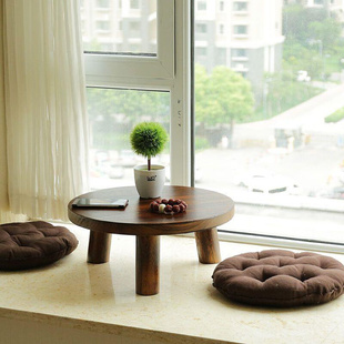 日式飘窗小茶几小户型小小简约榻榻米小桌子实木窗台圆桌木桌矮桌