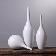 白色陶瓷花瓶摆件现代简约北欧插干花器客厅公司家居软装饰品器皿