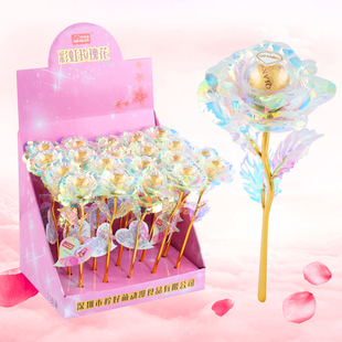 三八妇女节礼物玫瑰花创意，棒棒糖花束送女生巧克力女神，节糖果零食