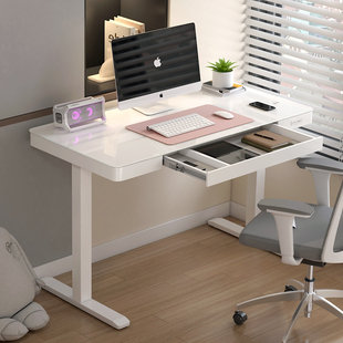 Koble 现代钢化玻璃电脑桌小户型卧室家用办公写字桌学习智能书桌