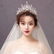 新娘婚纱头饰2021年结婚头纱，主婚纱三件套高级感大气超仙