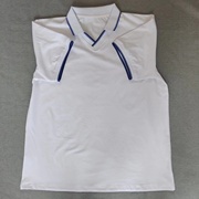 夏季男女同款短袖白色拼接宝蓝色POLO领T恤纯棉POLO衫