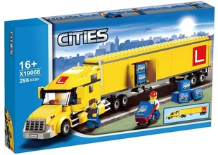 城市系列黄色大卡车货车3221儿童益智拼装中国积木男孩玩具19068