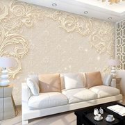 欧式电视背景墙壁纸客厅沙发简约大气壁布8D无缝环保浮雕影视墙画