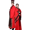 古装中式汉式婚礼服红色，绣花新娘新郎结婚虞美人，唐朝典雅男女