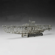 全金属diy拼装模型u型，潜艇骨架内构送工具展示盒练手模型