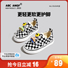 ABC ANGF中国娃儿童帆布鞋2024春季女童鞋子宝宝布鞋板鞋格子春秋