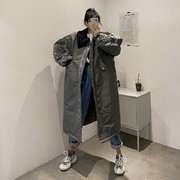中长款派克棉服女冬季新款宽松羊羔毛领加厚羽绒棉衣休闲棉袄外套