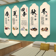 中医养生馆装饰挂画美容院形象文化墙布置四季养生背景墙壁画海报