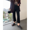 晶咕家微胖mm筷子腿微喇九分牛仔裤女春2023大码高腰显瘦裤子