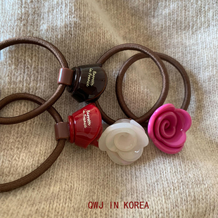 韩国进口France金标法式玫瑰花朵发圈淑女高档醋酸发绳头绳皮筋