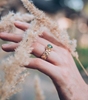 乌克兰Jewelry㊣ 手作优雅华丽天然绿色石英镶嵌14k纯金戒指