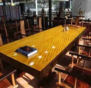 餐桌绿心檀实木大板非洲奥坎原木书桌黄花梨茶桌，茶台红木办公画案