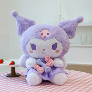 紫色库洛米公仔创意毛绒玩具丘比特玩偶爱心布娃娃送女友生日礼物