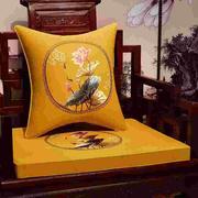 高档正式品中红木沙发坐垫w刺绣古麻典实木家俱椅垫靠垫罗汉床
