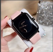 时尚硅胶guou简约女士手表，果冻长方形石英8mm普通国产腕表