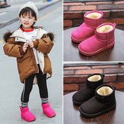 女童冬季雪地靴宝宝加绒短靴1一2岁3婴儿童棉鞋男童软底学步鞋子4
