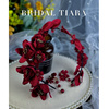 旅拍写真酒红色花朵发箍敬酒服头饰套装韩式新娘，结婚礼服造型饰品