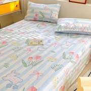 ins风纯棉床单单件全棉被单，100学生宿舍单人，枕套2三件套1.5米炕单