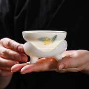 德化陶瓷茶漏茶滤白瓷茶叶过滤网茶水分离泡茶陶瓷公道杯茶具配件
