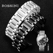罗西尼手表带钢带男女士86336167255715蝴蝶扣不锈钢手表链